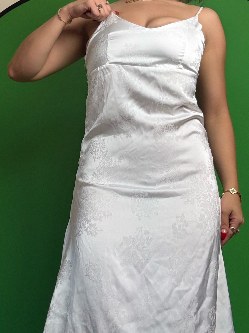 Elegant White Satin Slip Dress - Women's Intimates